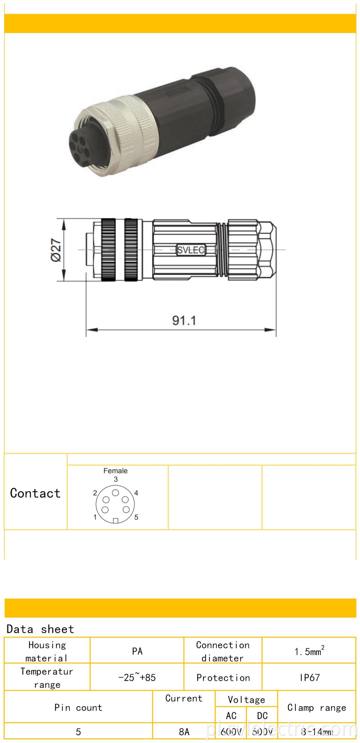 7/8" female connector